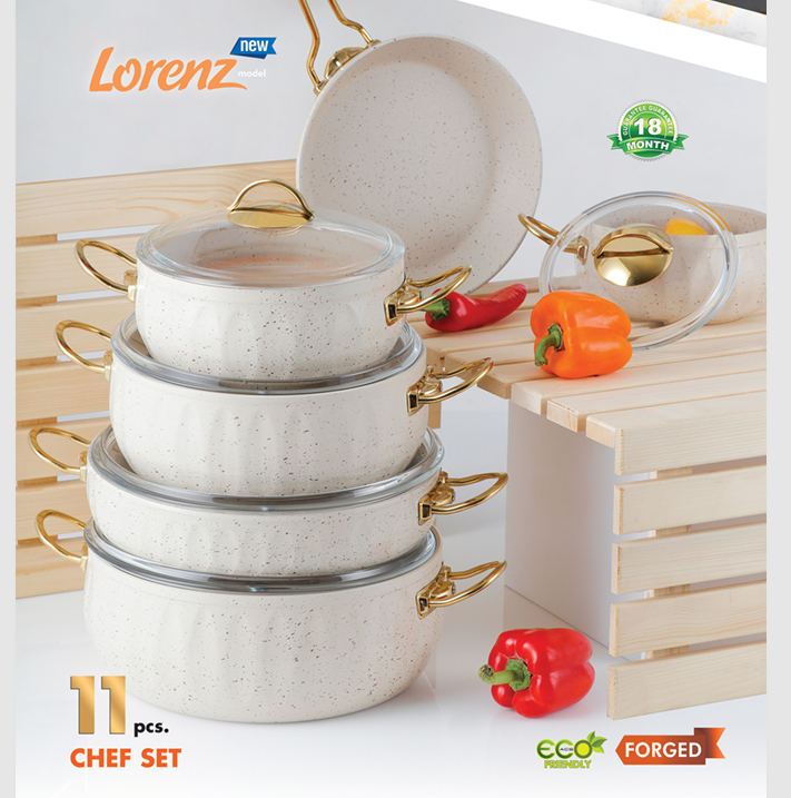 سرویس 11 پارچه اویز پلاس مدل لورنز(کرم)