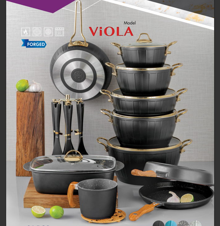 سرویس 24 پارچه اویز پلاس مدل ویولا (مشکی)