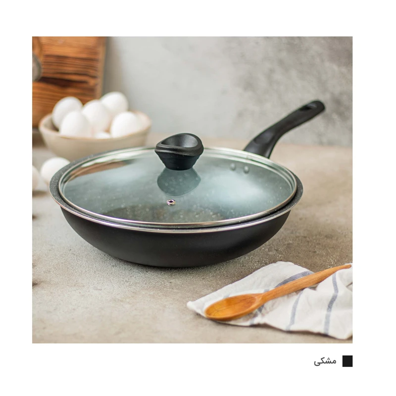 تابه ووک 28 تکنو مدل گرانیت مشکی بدون درب